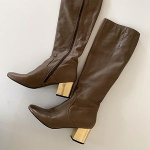 Chic Anthropologie knee-high leather boots